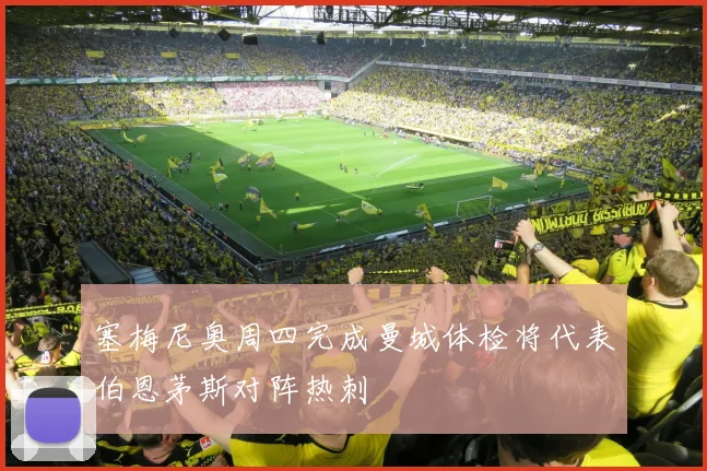 塞梅尼奥周四完成曼城体检将代表伯恩茅斯对阵热刺
